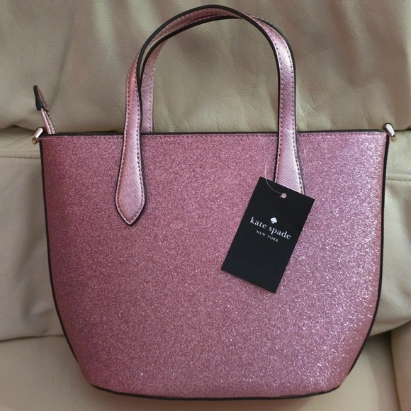 Kate Spade Glitter Glimmer Mitten Pink Satchel Crossbody - Picture 14 of 15